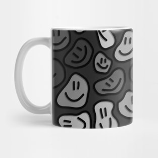 Grey Distorted Smiley Faces Mug